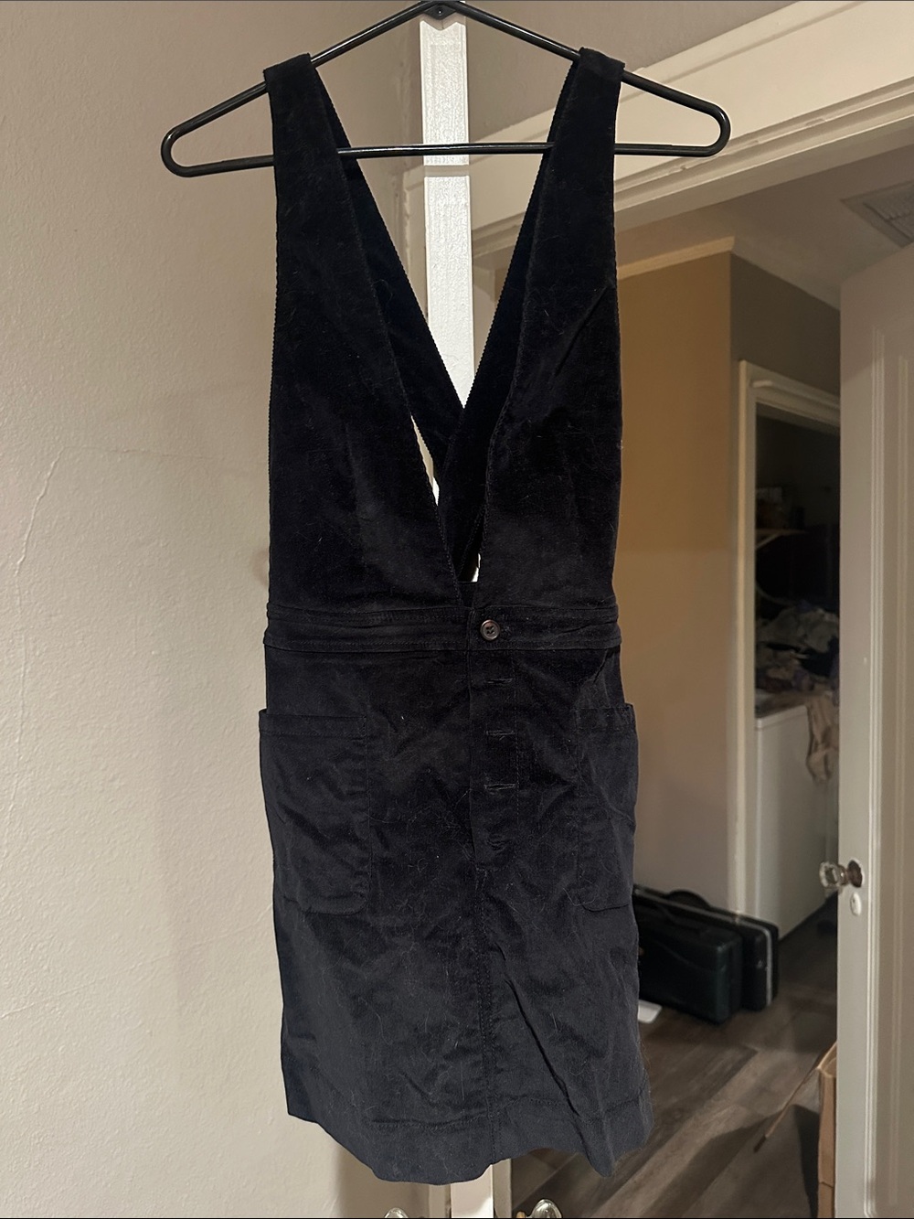 Free People Black Corduroy Pinafore Dress